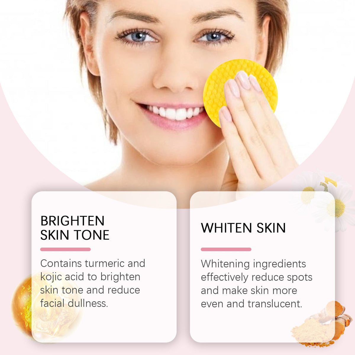 Eelhope Turmeric Kojic Acid Cleansing Gasket Gently Cleanses Facial Skin Pores, Moisturizes And Refreshes Skin Care