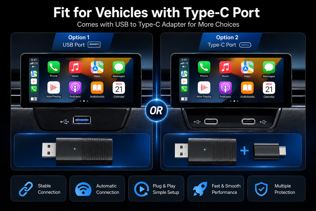 Wireless CarPlay & Android Auto Adapter | Plug & Play | GVM Supply